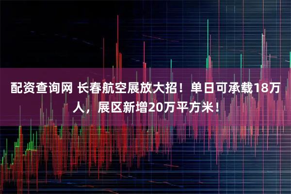 配资查询网 长春航空展放大招！单日可承载18万人，展区新增20万平方米！